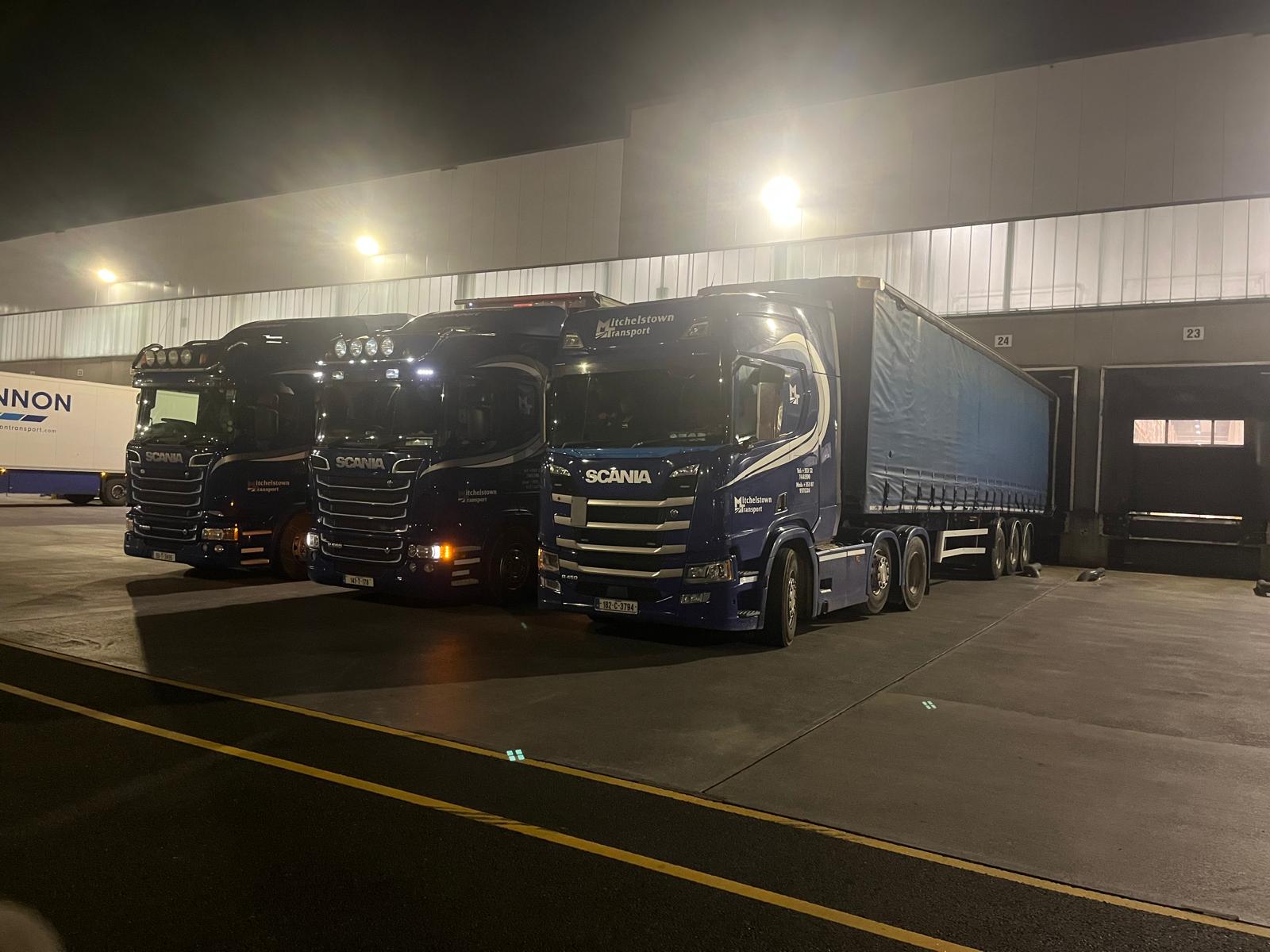 Haulage Trucks at Night